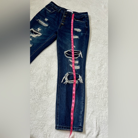 VERVET Super Distressed Boyfriend Straight Jean - Size 27 - Picture 10 of 11